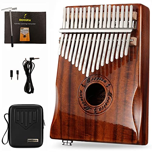 Moozica 17-Key EQ Kalimba, Solid Koa Wood Electric Kalimba Thumb Piano...